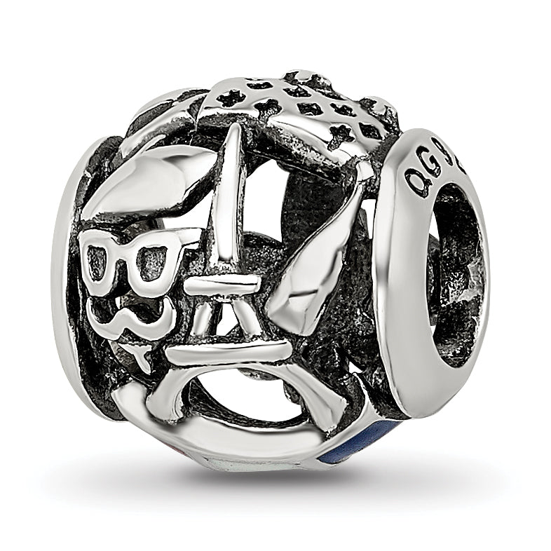 Sterling Silver Reflections Enameled French Theme Bead