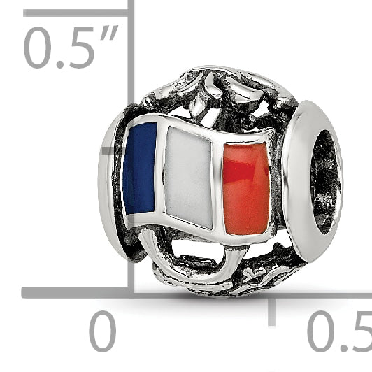 Sterling Silver Reflections Enameled French Theme Bead