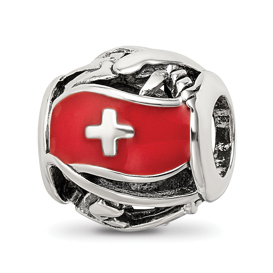 Sterling Silver Reflections Enameled Switzerland Theme Bead Main image