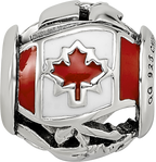 Sterling Silver Reflections Enameled Canada Theme Bead