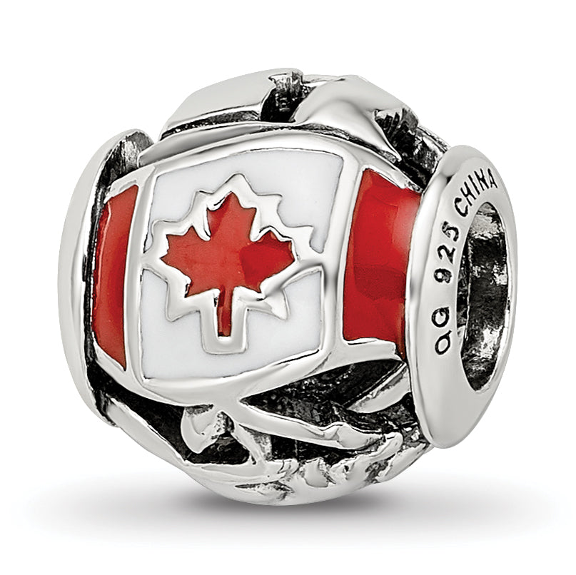 Sterling Silver Reflections Enameled Canada Theme Bead Main image