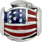 Sterling Silver Reflections Enameled USA Theme Bead