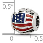 Sterling Silver Reflections Enameled USA Theme Bead