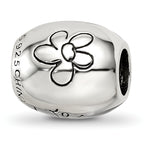 Sterling Silver Reflections Antiqued We Are Family Flower Bead