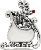 Sterling Silver Reflections Enameled Rudolph in Sleigh Bead