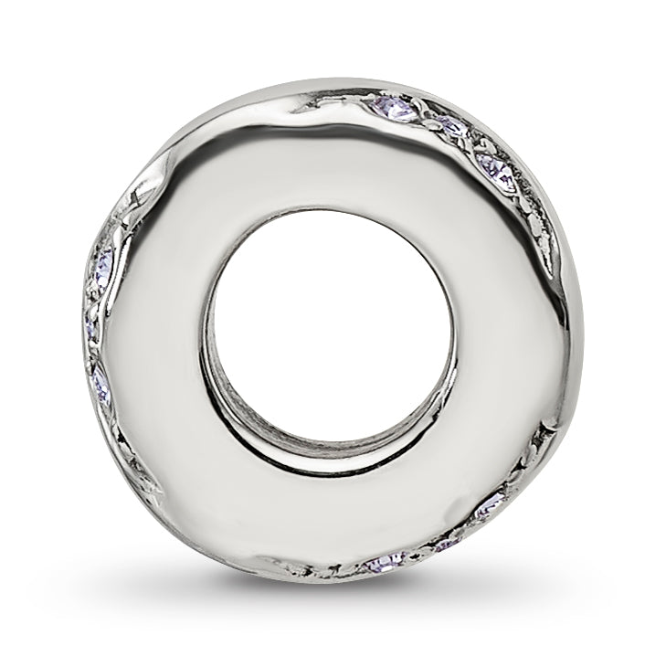 Sterling Silver Reflections with Crystals Wave Spacer Bead Secondary image