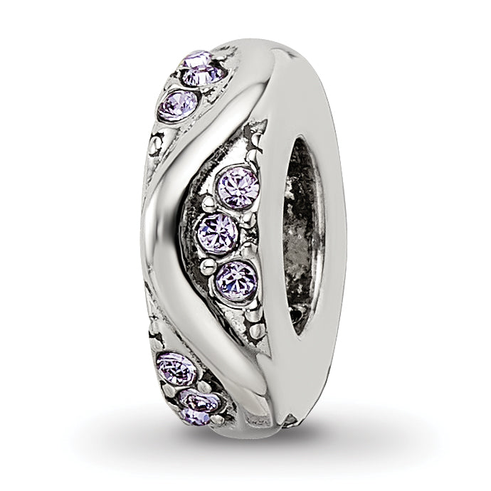 Sterling Silver Reflections with Crystals Wave Spacer Bead Main image