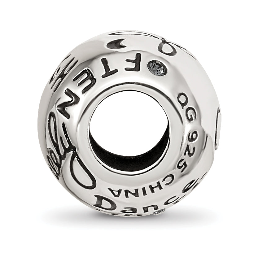 Sterling Silver Reflections Crystals Live Laugh Love Bead