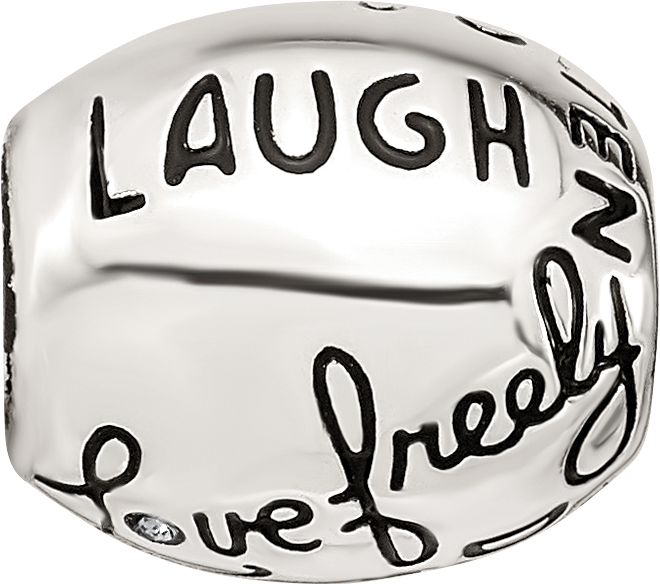 Sterling Silver Reflections Crystals Live Laugh Love Bead