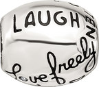 Sterling Silver Reflections Crystals Live Laugh Love Bead