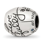 Sterling Silver Reflections Crystals Live Laugh Love Bead