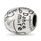 Sterling Silver Reflections Crystals Live Laugh Love Bead