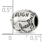 Sterling Silver Reflections Crystals Live Laugh Love Bead