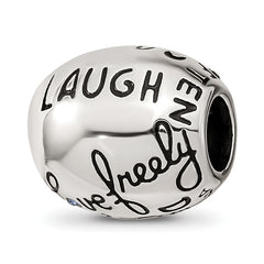 Sterling Silver Reflections Crystals Live Laugh Love Bead