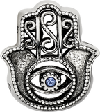 Sterling Silver Reflections Antiqued Blue Crystal Hamsa/Chamseh Bead