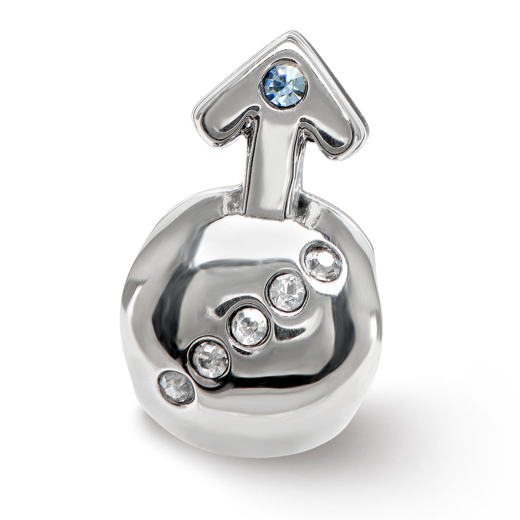 Sterling Silver Reflections Crystals Boy Symbol Bead