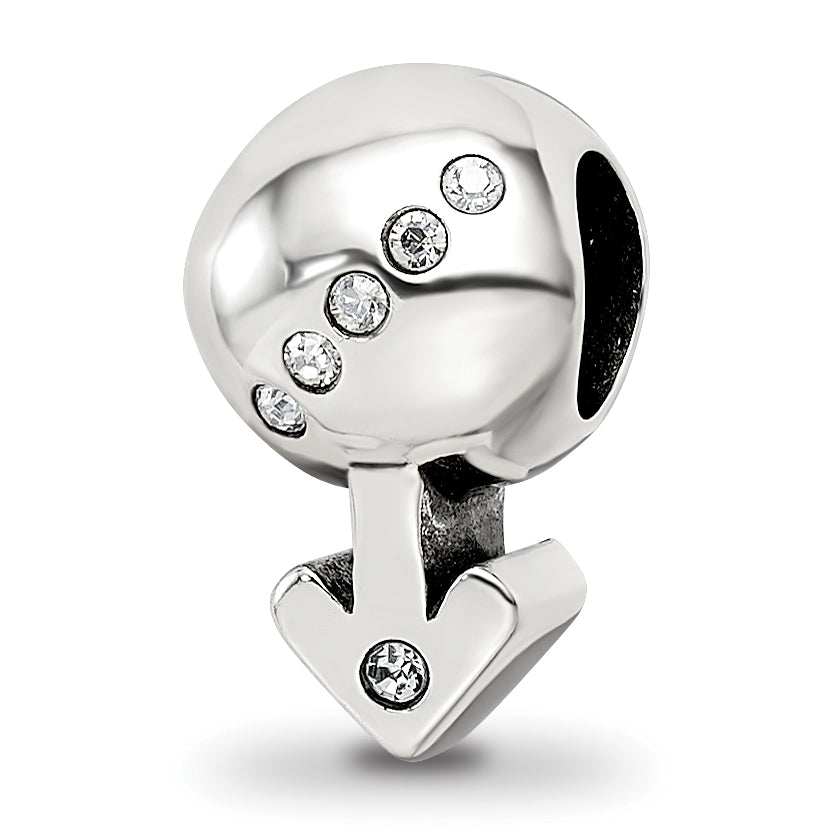 Sterling Silver Reflections Crystals Boy Symbol Bead Main image
