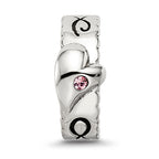 Sterling Silver Reflections Pink Crystal Heart Infinity Spacer Bead