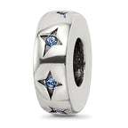 Sterling Silver Reflections Blue Crystal Dream Spacer Bead
