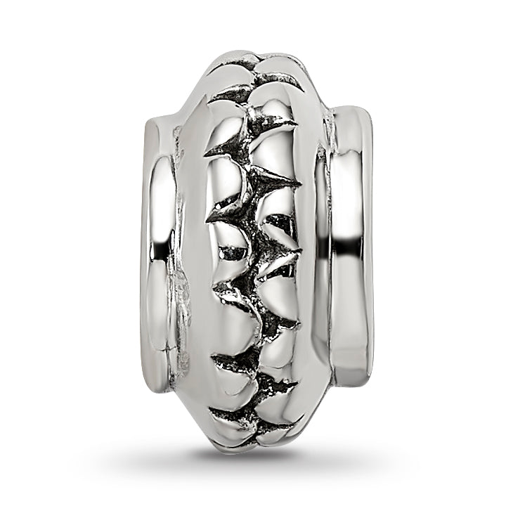 Sterling Silver Reflections Polished Grooved Gripper Bead