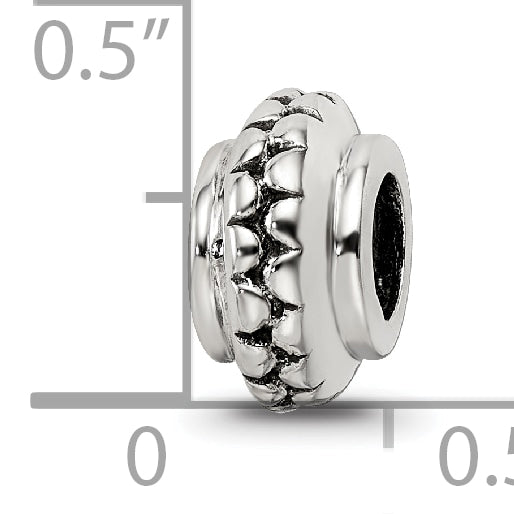 Sterling Silver Reflections Polished Grooved Gripper Bead