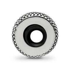 Sterling Silver Reflections Antiqued Textured Gripper Bead