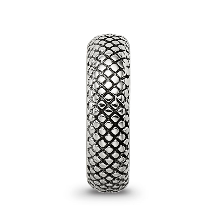 Sterling Silver Reflections Antiqued Textured Gripper Bead
