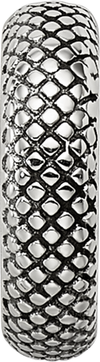 Sterling Silver Reflections Antiqued Textured Gripper Bead