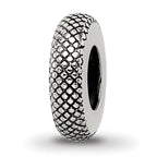 Sterling Silver Reflections Antiqued Textured Gripper Bead