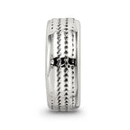 Sterling Silver Reflections Antiqued Textured Gripper Bead