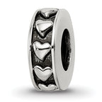 Sterling Silver Reflections Antiqued Hearts Gripper Bead