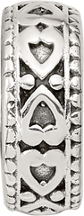 Sterling Silver Reflections Antiqued Bali Hearts Gripper Bead