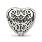 Sterling Silver Reflections Filigree Heart Bead