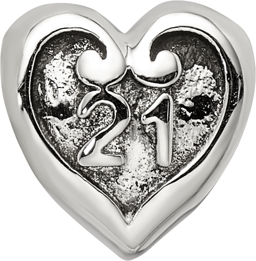 Sterling Silver Reflections 21 Heart Bead