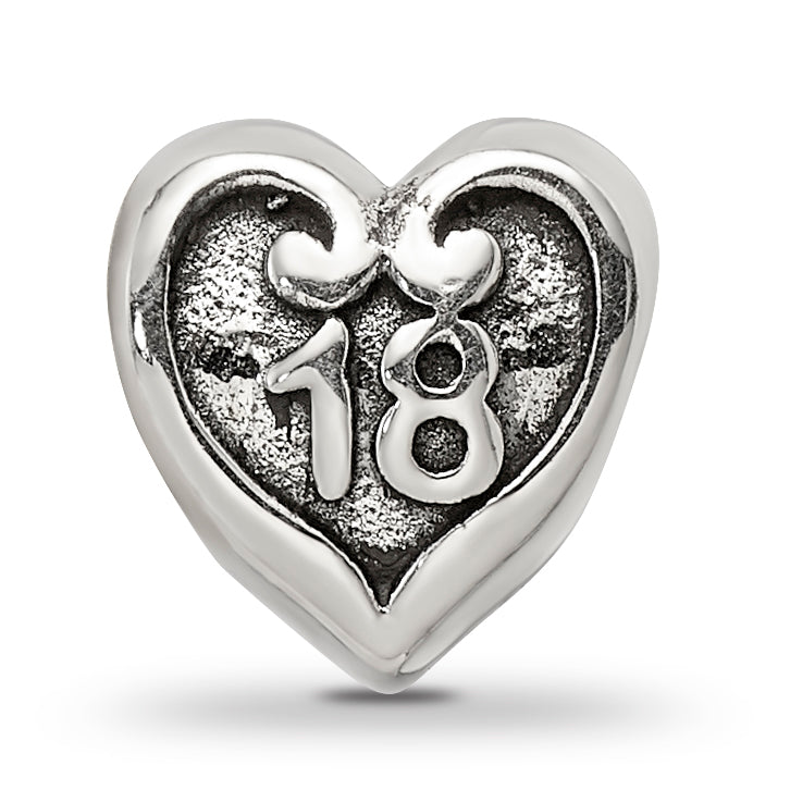 Sterling Silver Reflections 18 Heart Bead