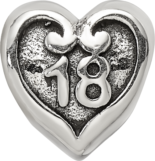 Sterling Silver Reflections 18 Heart Bead