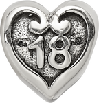 Sterling Silver Reflections 18 Heart Bead