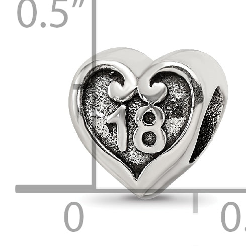 Sterling Silver Reflections 18 Heart Bead
