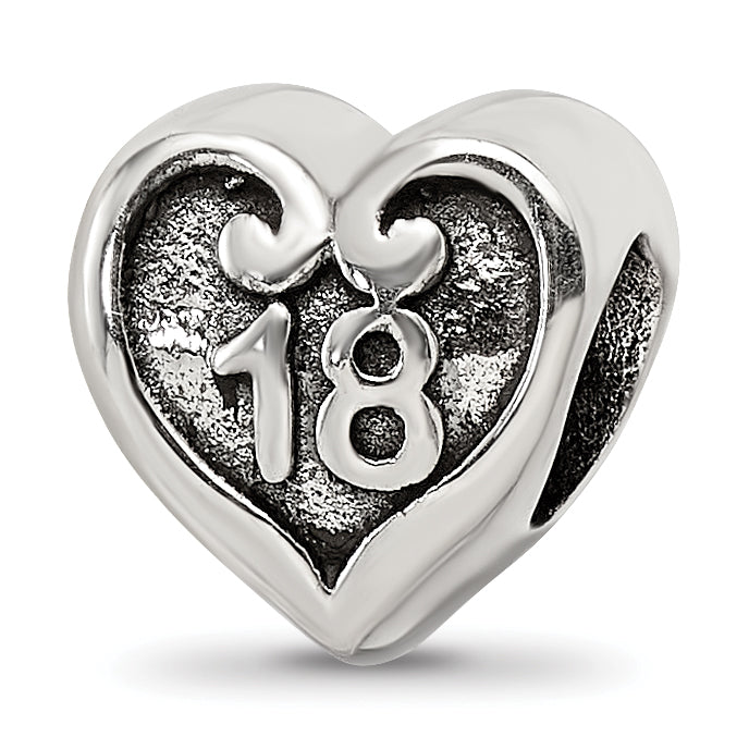 Sterling Silver Reflections 18 Heart Bead Main image