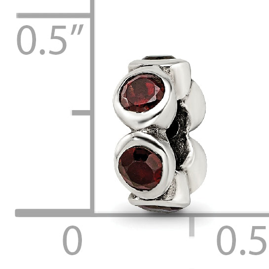 Sterling Silver Reflections Red CZ Bead