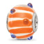 SS Reflections Rh-plated Blue Polka-dot Orange White Glass Bead