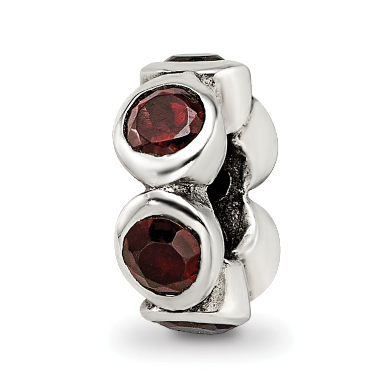 Sterling Silver Reflections Red CZ Bead Main image