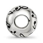 Sterling Silver Reflections Rhodium-plated Enameled Musical Notes Bead