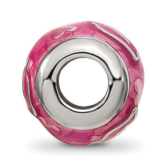 Sterling Silver Reflections Pink Enameled Smooches Lips Bead