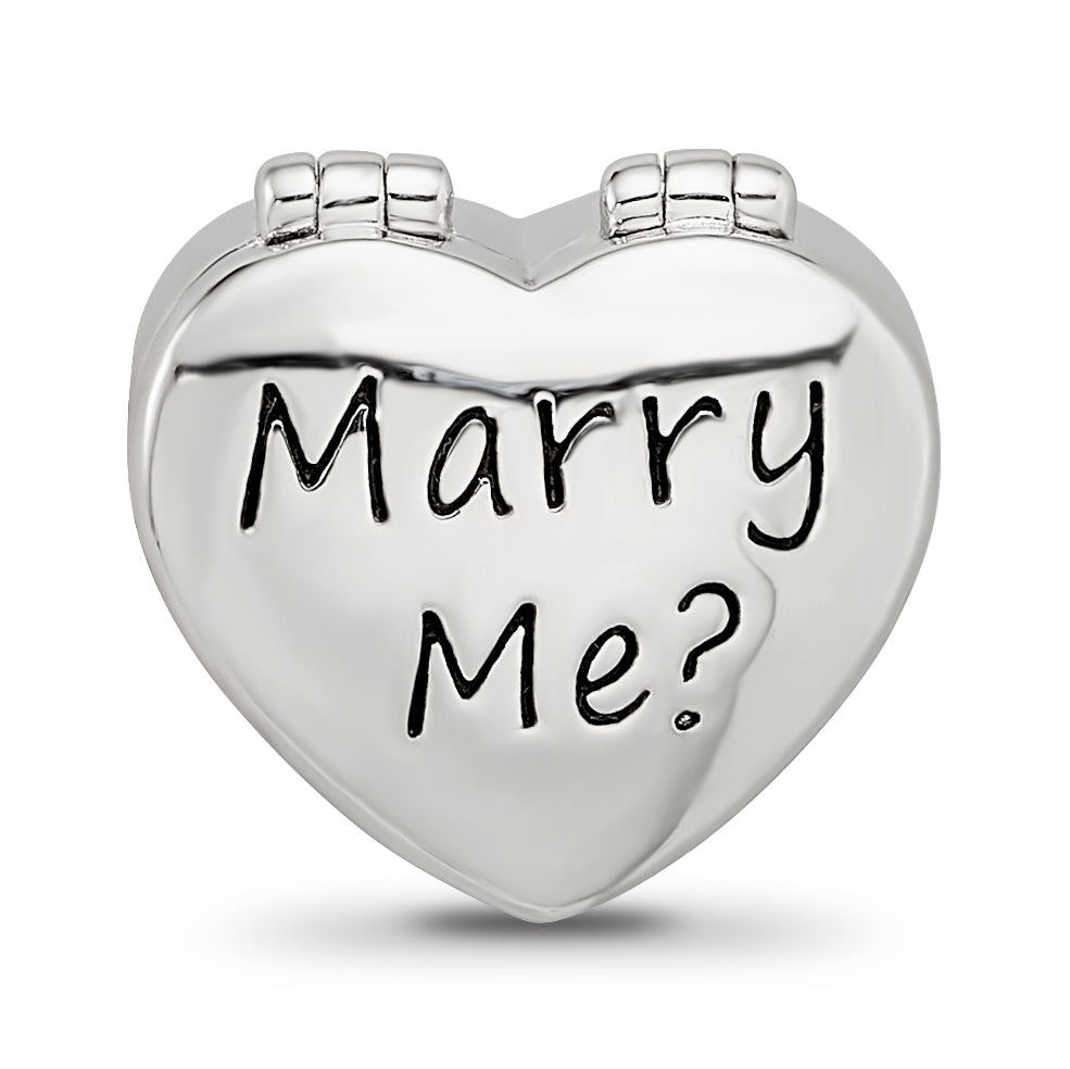 Sterling Silver Reflections Enamel Crystal Marry Me Heart Bead