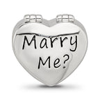 Sterling Silver Reflections Enamel Crystal Marry Me Heart Bead