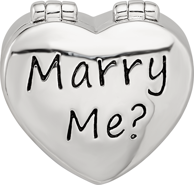 Sterling Silver Reflections Enamel Crystal Marry Me Heart Bead