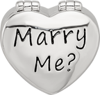 Sterling Silver Reflections Enamel Crystal Marry Me Heart Bead