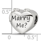 Sterling Silver Reflections Enamel Crystal Marry Me Heart Bead