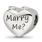 Sterling Silver Reflections Enamel Crystal Marry Me Heart Bead